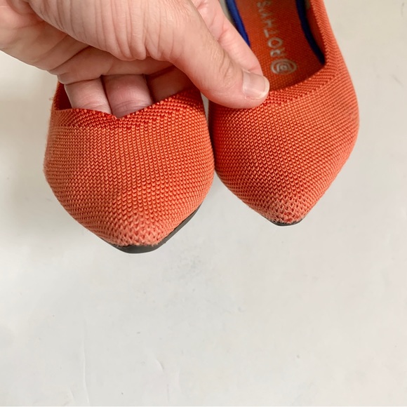 Rothy’s Retired Rare Persimmon The Point Flats Orange Shoe Size 7.5 - Picture 4 of 7